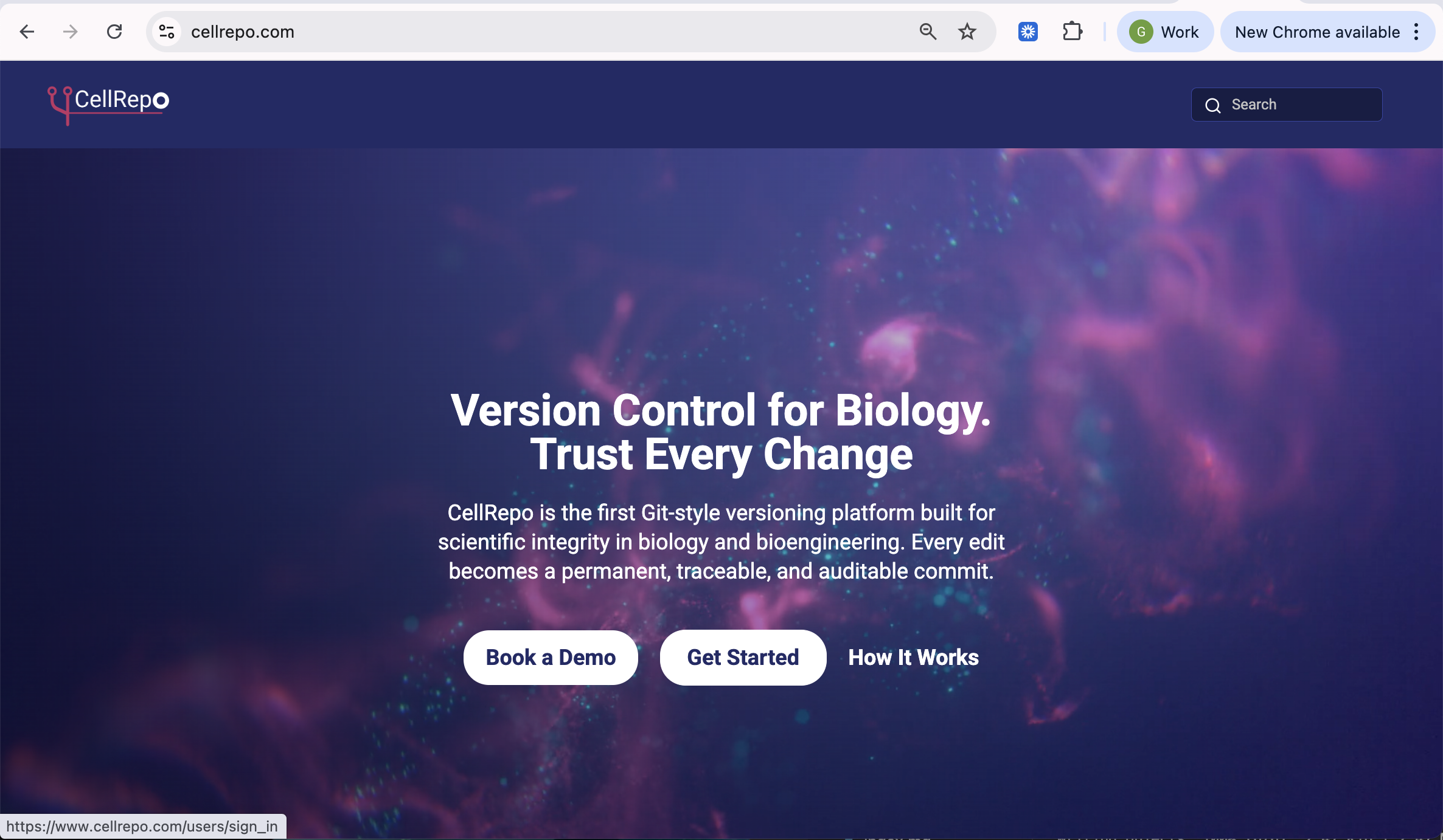 Sign-up landing page