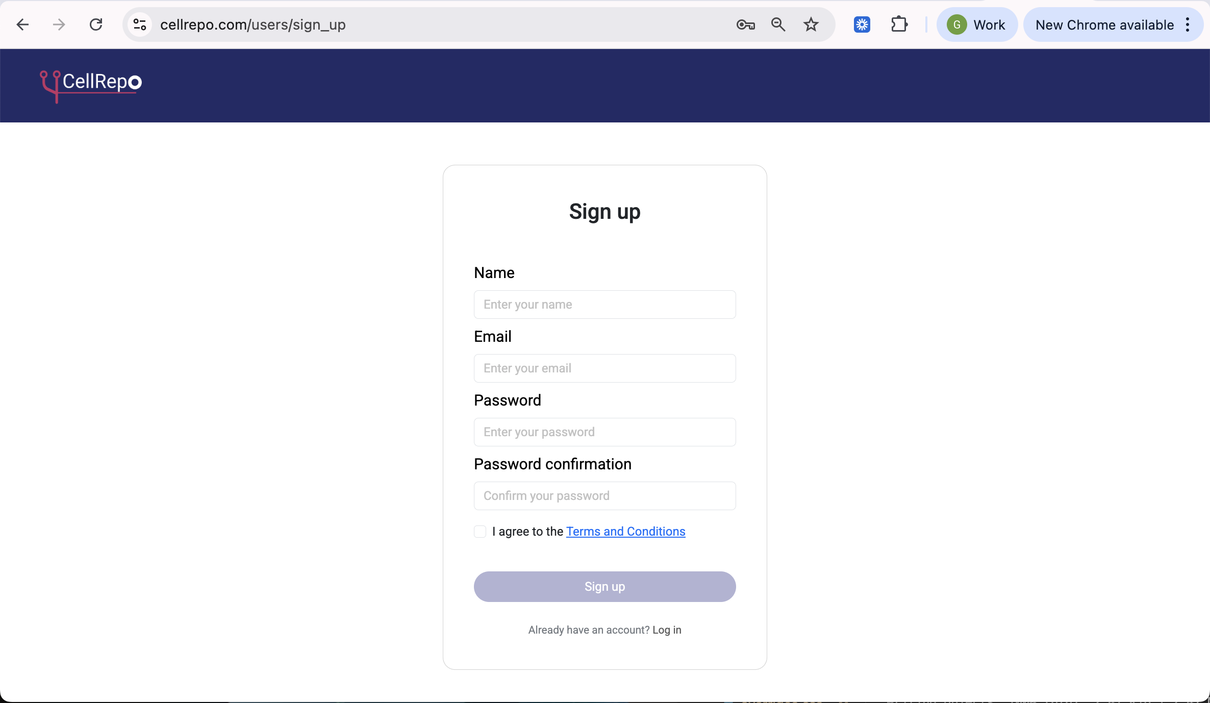 Sign-up form